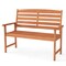 Costway Wooden Garden Bench 2-Person Patio Loveseat with Slatted Backrest Natural